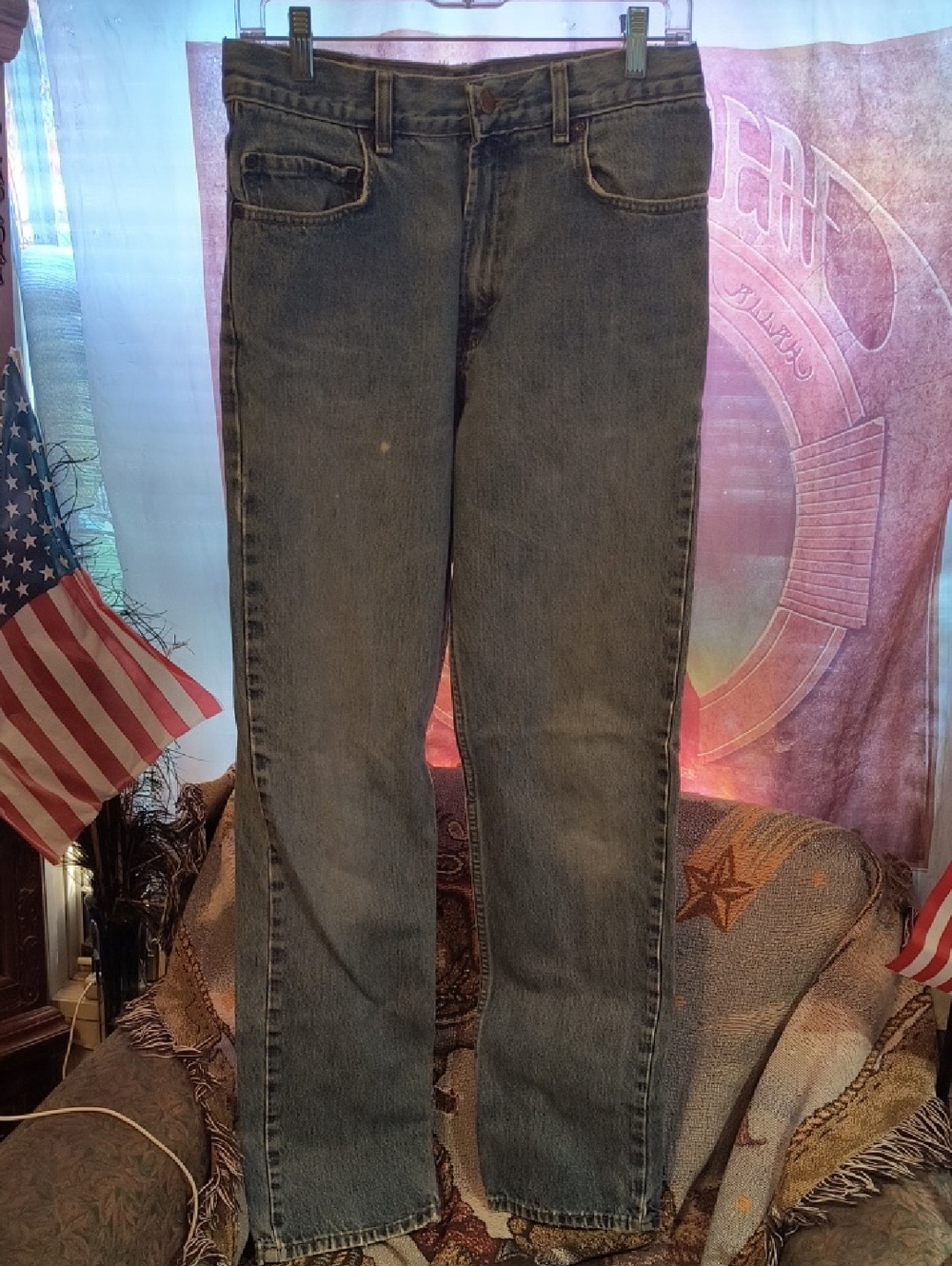 Men's Kirkland Relaxed Fit Light Blue  Bootleg Denim Jeans 30/34